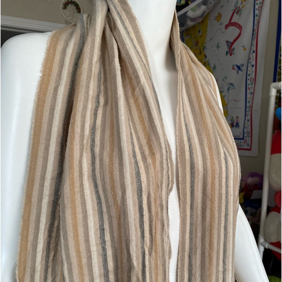 tan striped scarf - Picture 2 of 3